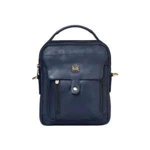 Kuger-Brent Zephyr Navy Genuine Leather Unisex Sling Bag