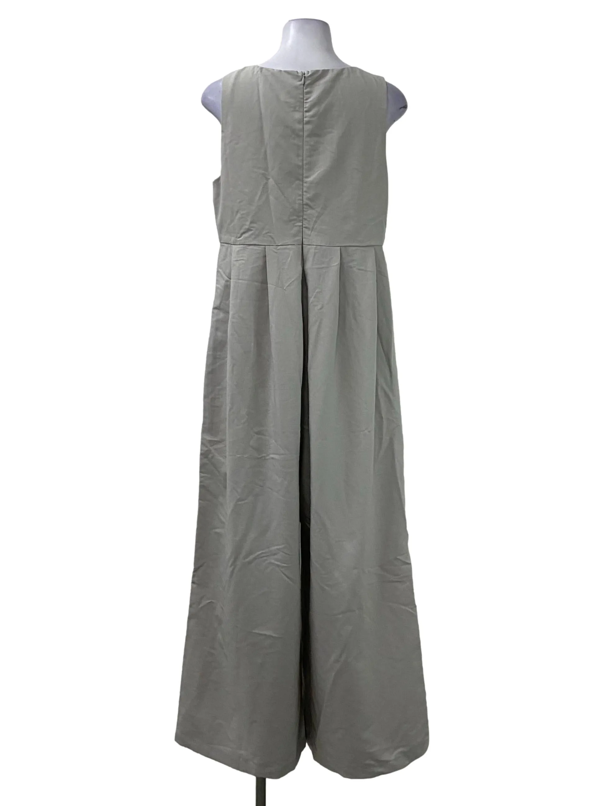 Light Grey Square Neck Jumpsuit