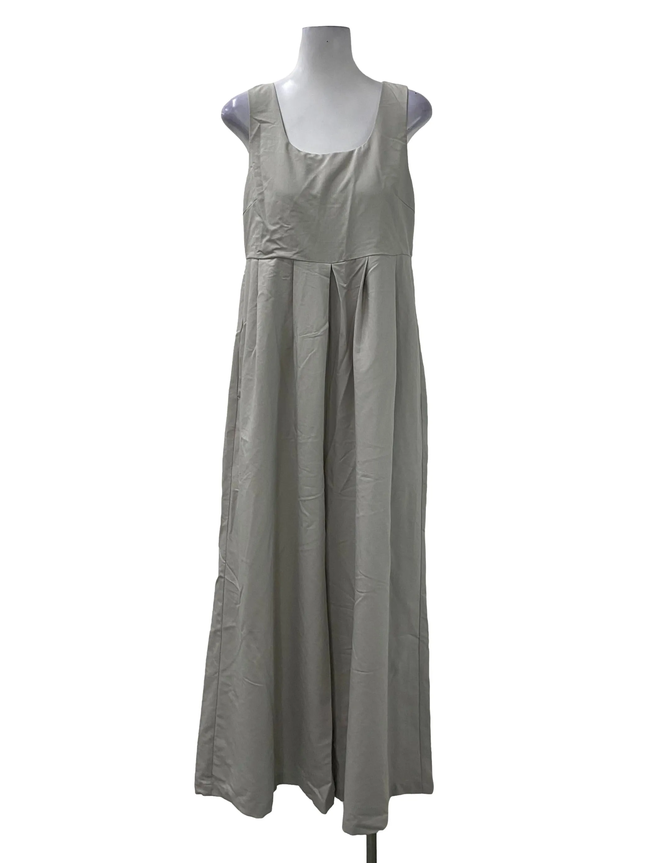 Light Grey Square Neck Jumpsuit