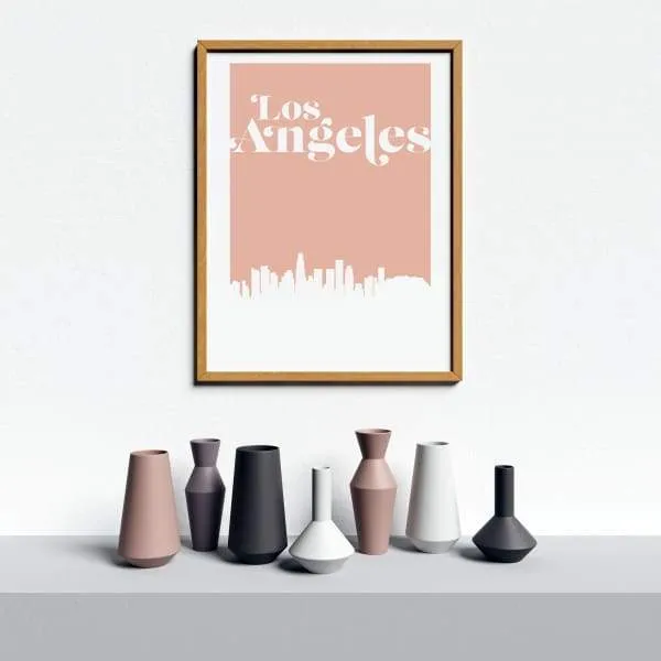 Los Angeles, California retro inspired city skyline