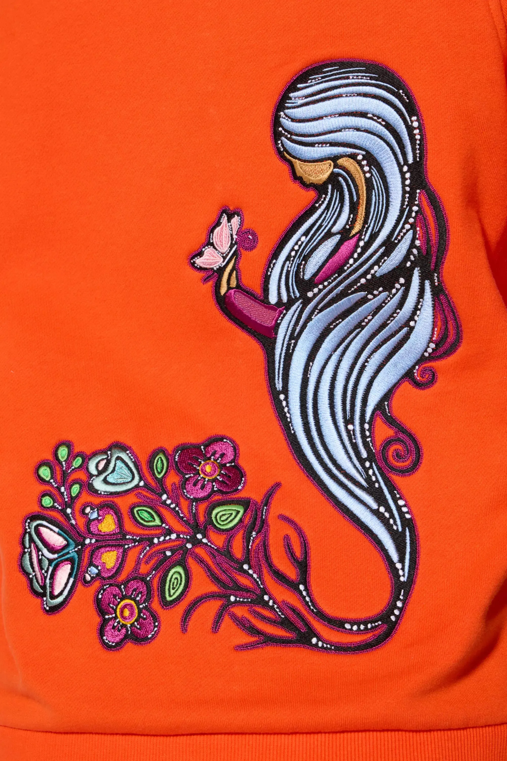 Luxefleece Embroidered Sweatshirt - Spicy Orange