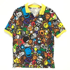 [M] A Bathing Ape Bape Baby Milo Animal Safari Polo Shirt
