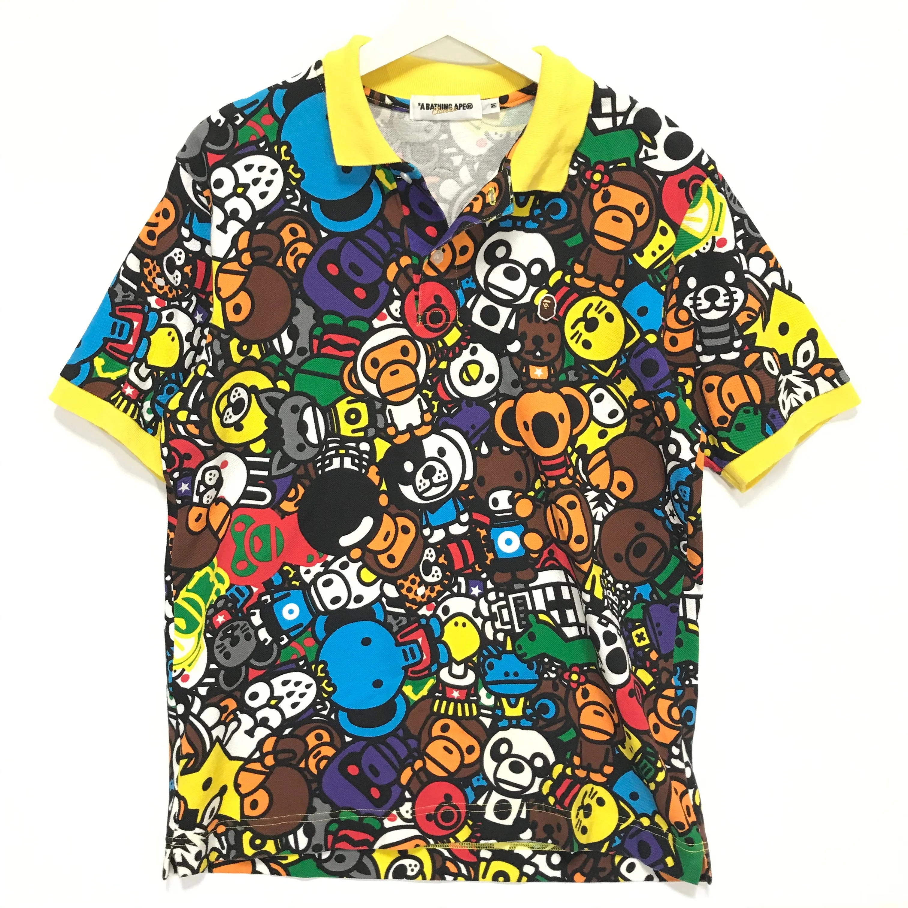 [M] A Bathing Ape Bape Baby Milo Animal Safari Polo Shirt