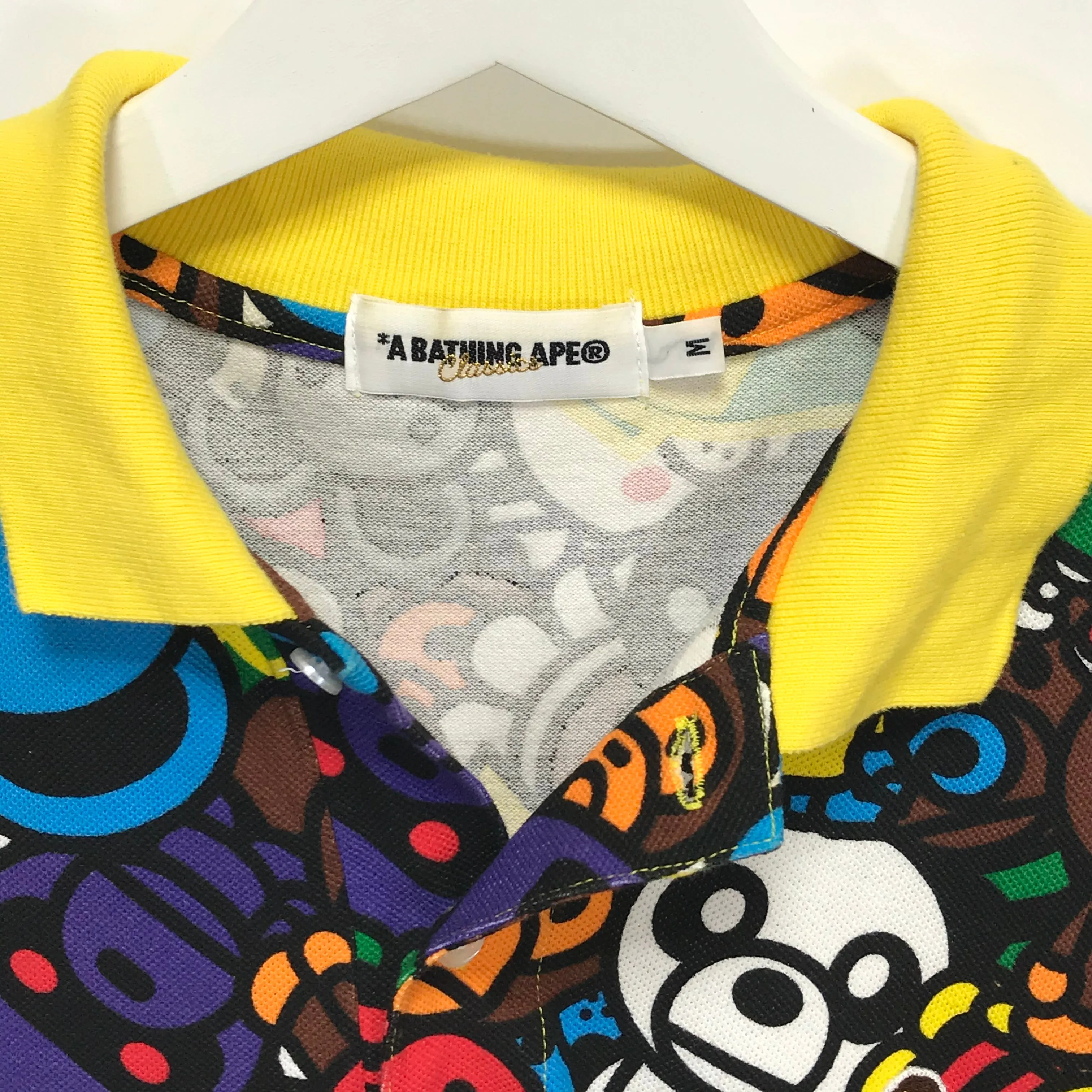 [M] A Bathing Ape Bape Baby Milo Animal Safari Polo Shirt