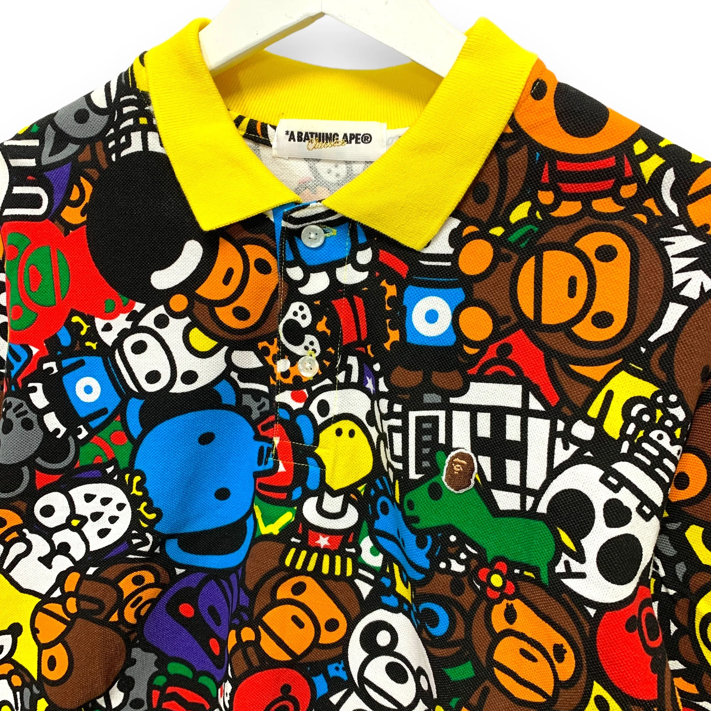 [M] A Bathing Ape Bape Baby Milo Animal Safari Polo Shirt