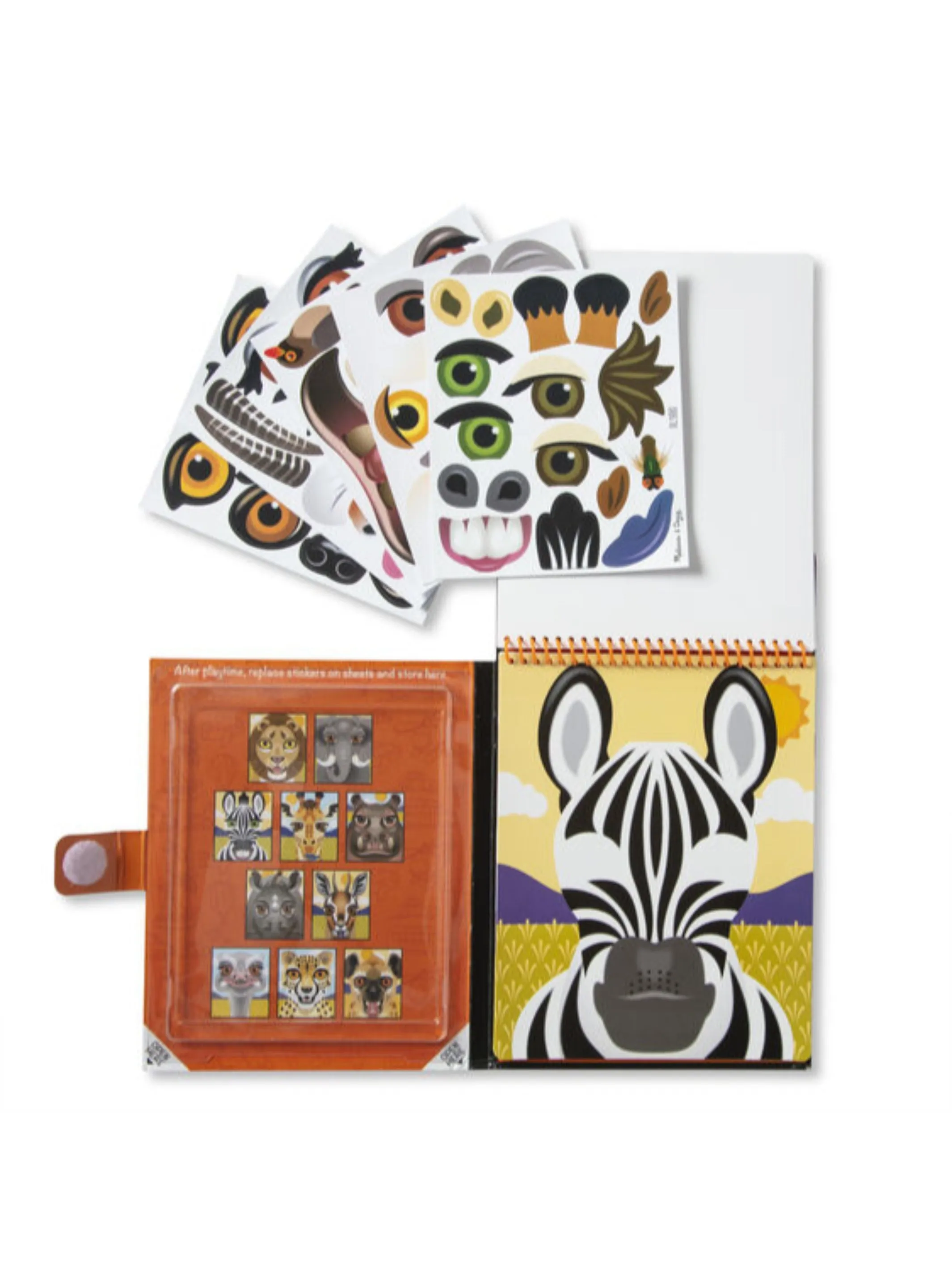 Make-a-Face - Safari Reusable Sticker Pad - On the Go Travel