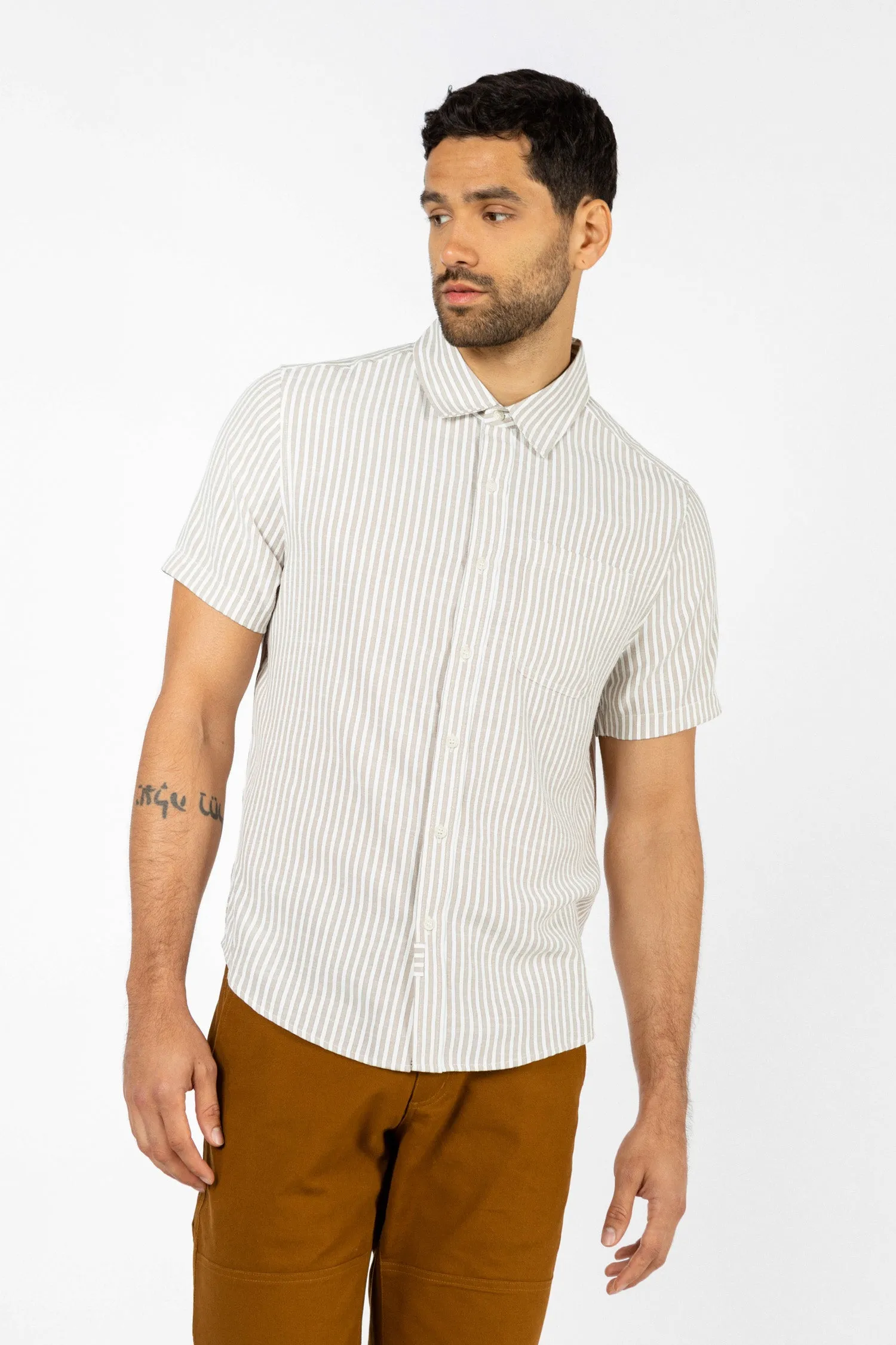 Malcolm Shirt / Khaki Stripe
