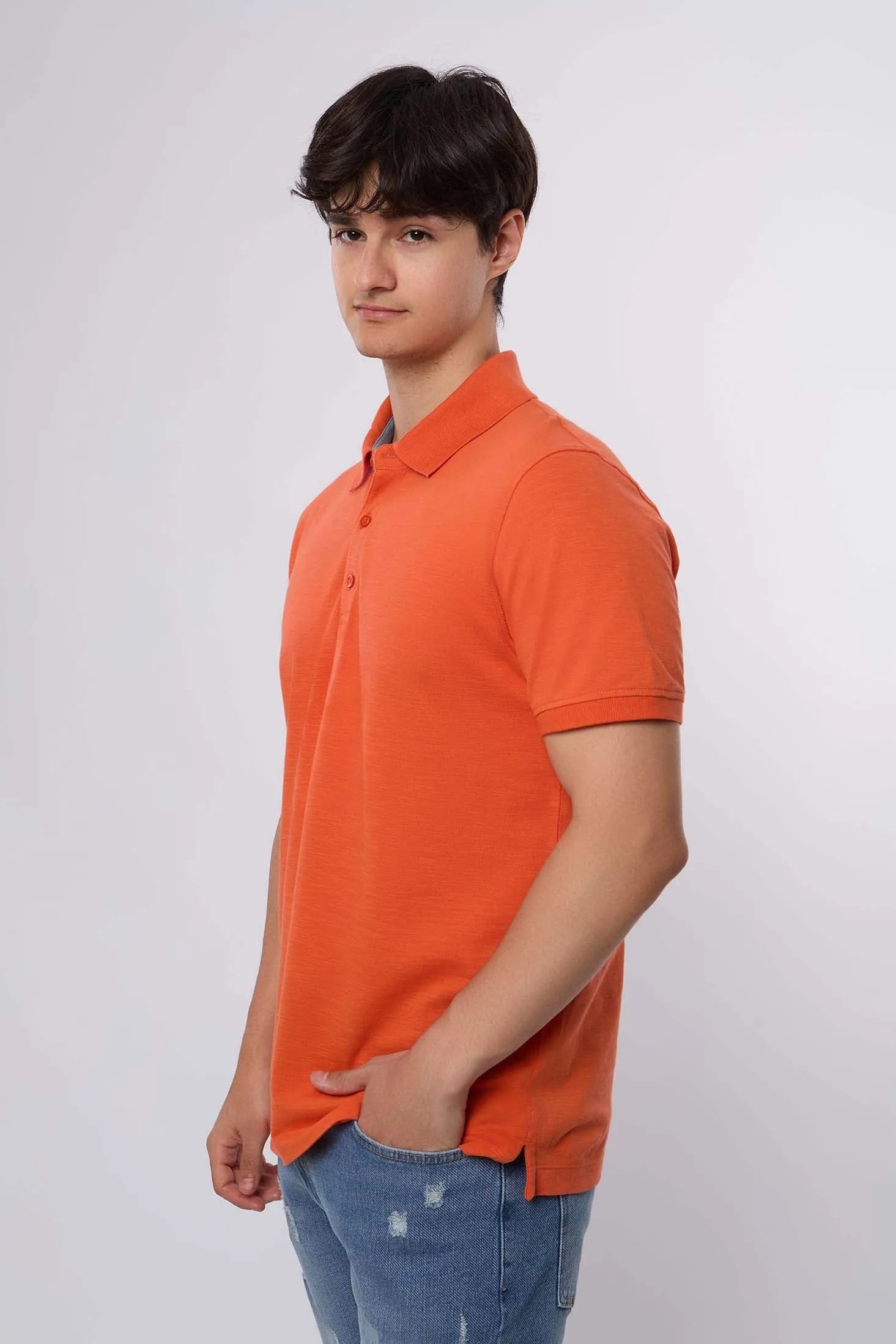Men Polo Cotton Casual Khaki