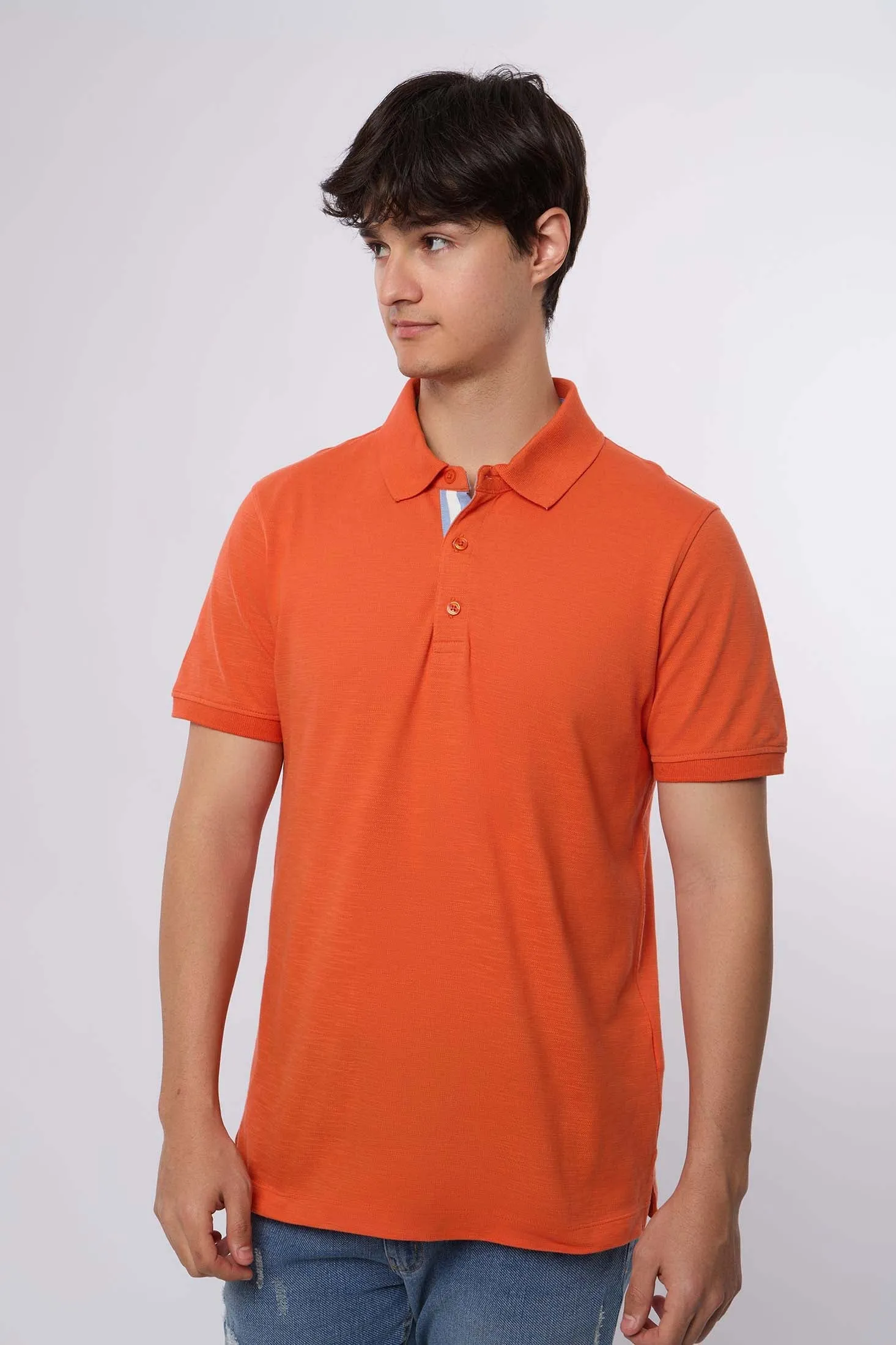 Men Polo Cotton Casual Khaki