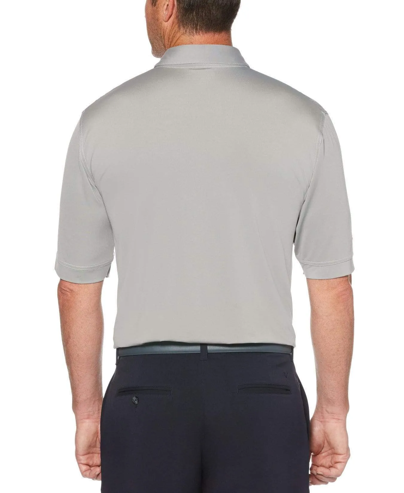 Mens Short Sleeve Industrial Stitch Solid Polo Shirt