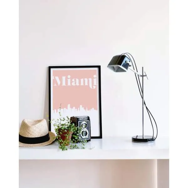 Miami, Florida retro inspired city skyline