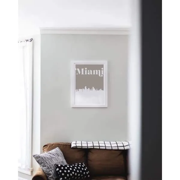 Miami, Florida retro inspired city skyline