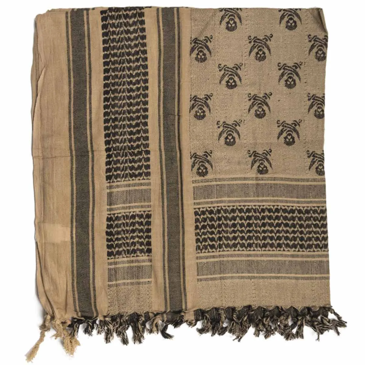 Mil-Tec Shemagh Head Scarf Skull Coyote / Black