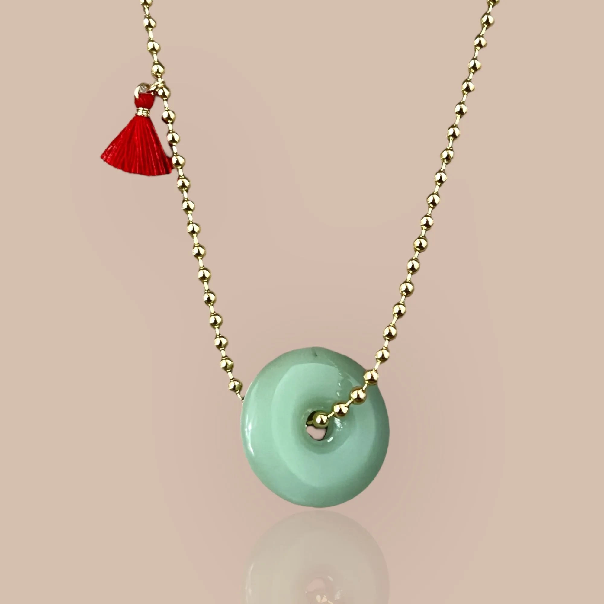 Mint Jade Disc Necklace