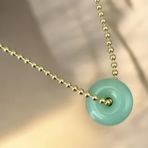 Mint Jade Disc Necklace