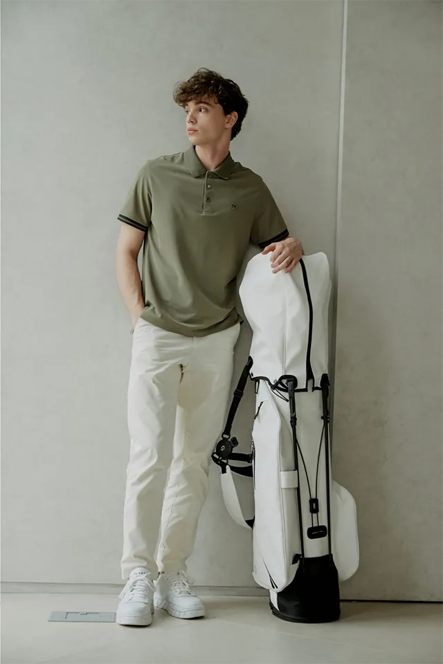 Monday Flow Men's Pique Top - Khaki