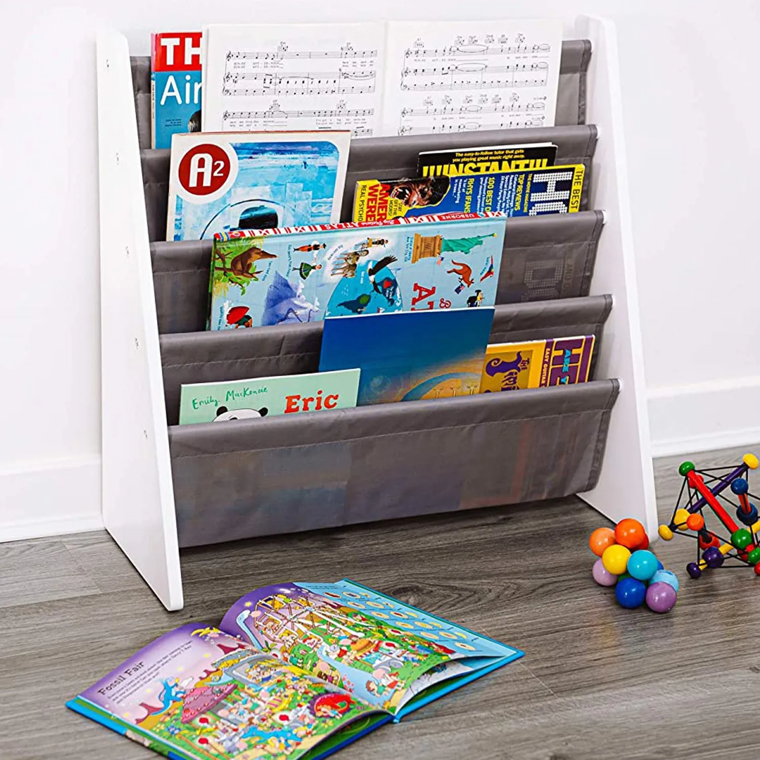 Montessori Sling BookCase | Childrens Bookcase | Kids Bookshelf | Choice of Colours | Washable