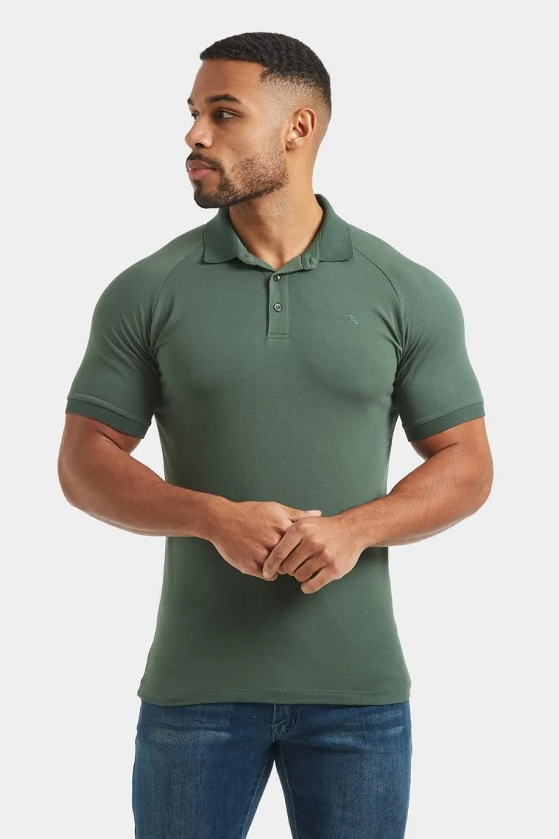 Muscle Fit Polo Shirt in Dark Khaki