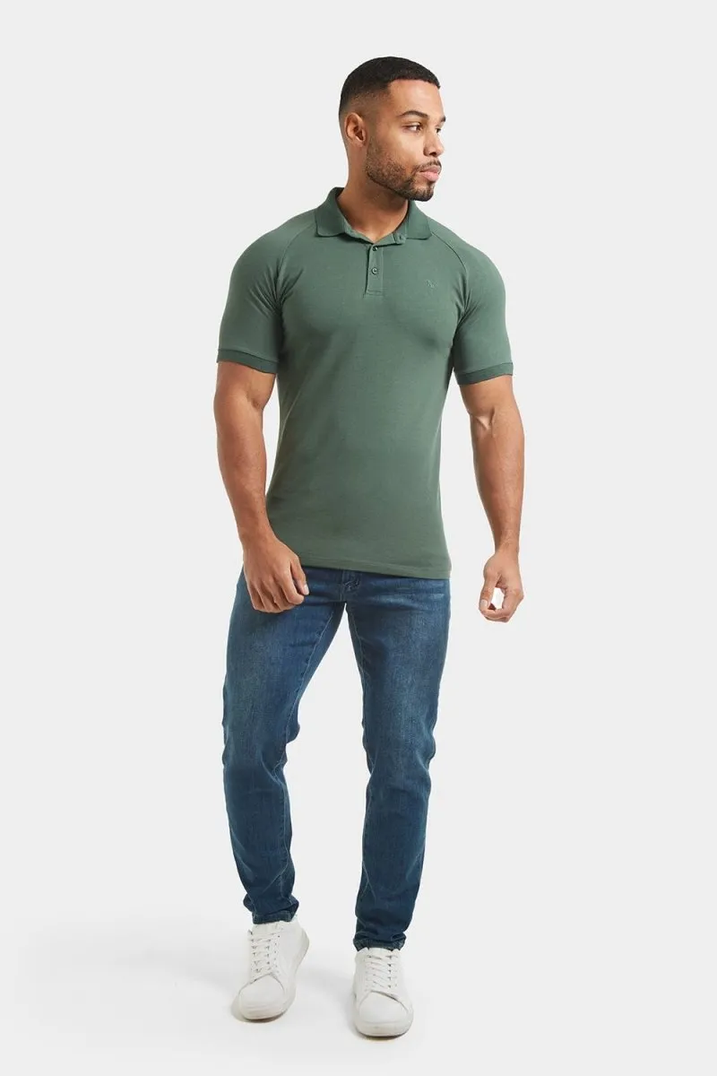 Muscle Fit Polo Shirt in Dark Khaki