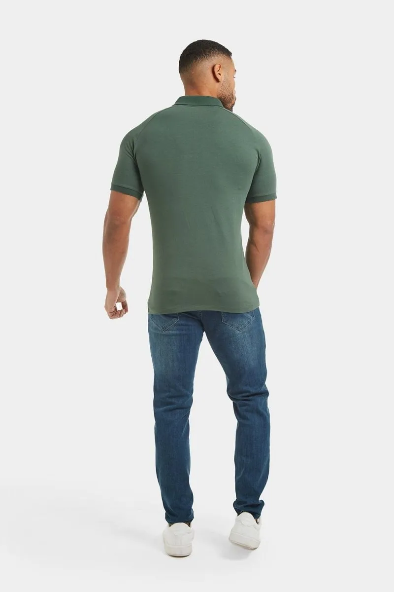 Muscle Fit Polo Shirt in Dark Khaki