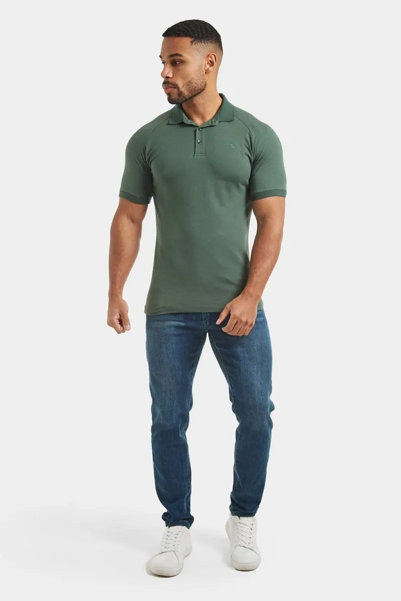 Muscle Fit Polo Shirt in Dark Khaki