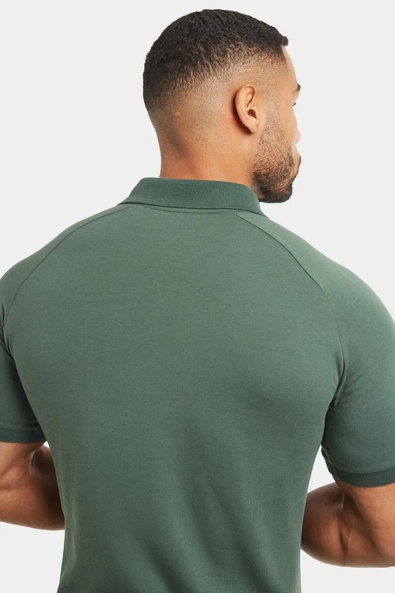 Muscle Fit Polo Shirt in Dark Khaki