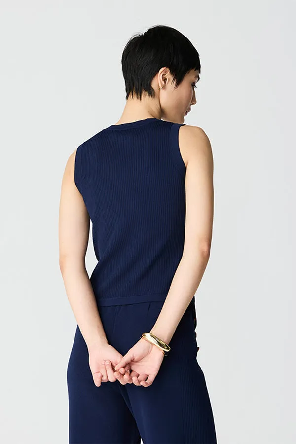 NAVY SIDE RIB DETAIL MILANO VEST