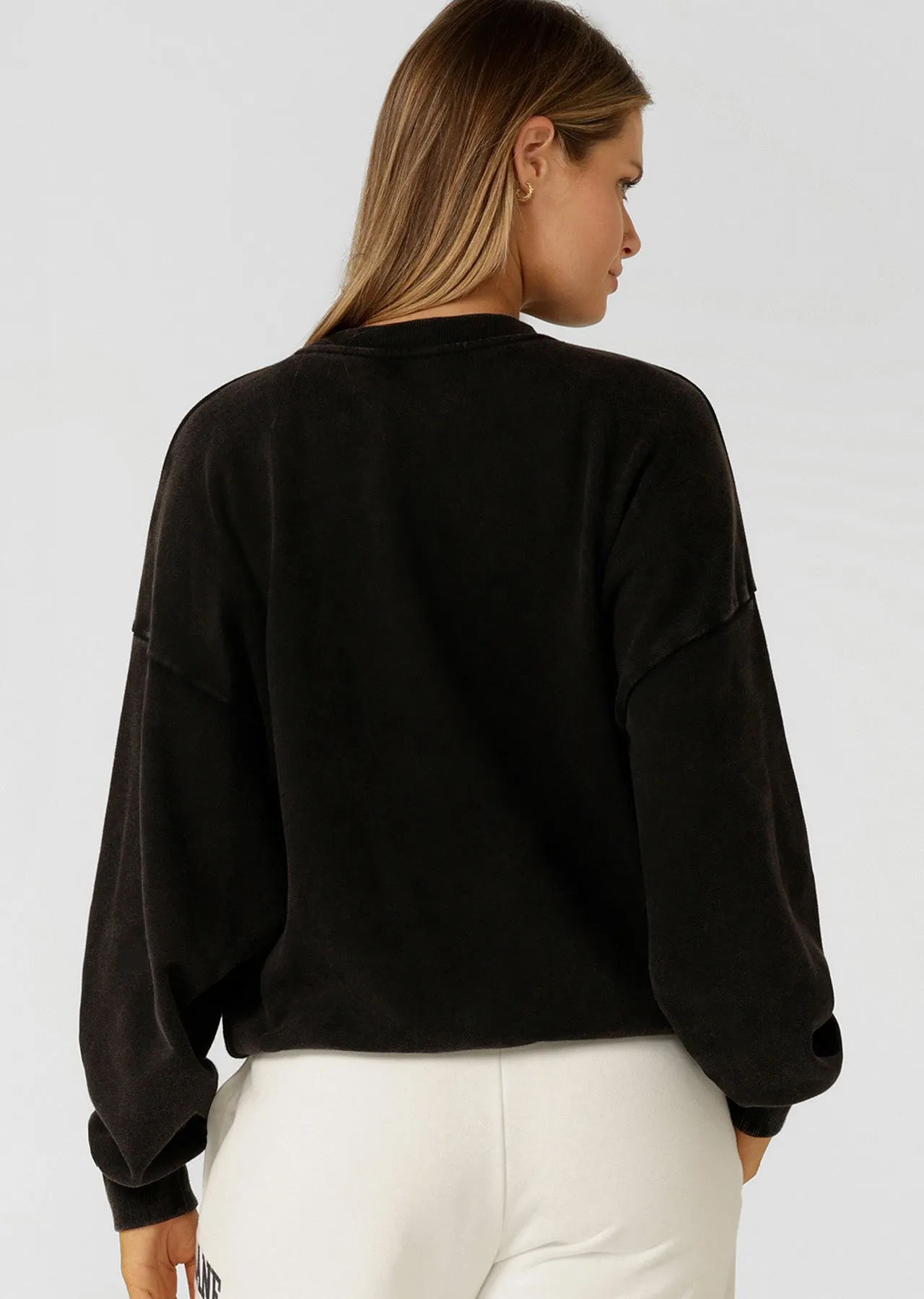 New Sport Washed Sweatshirt | Washed Black