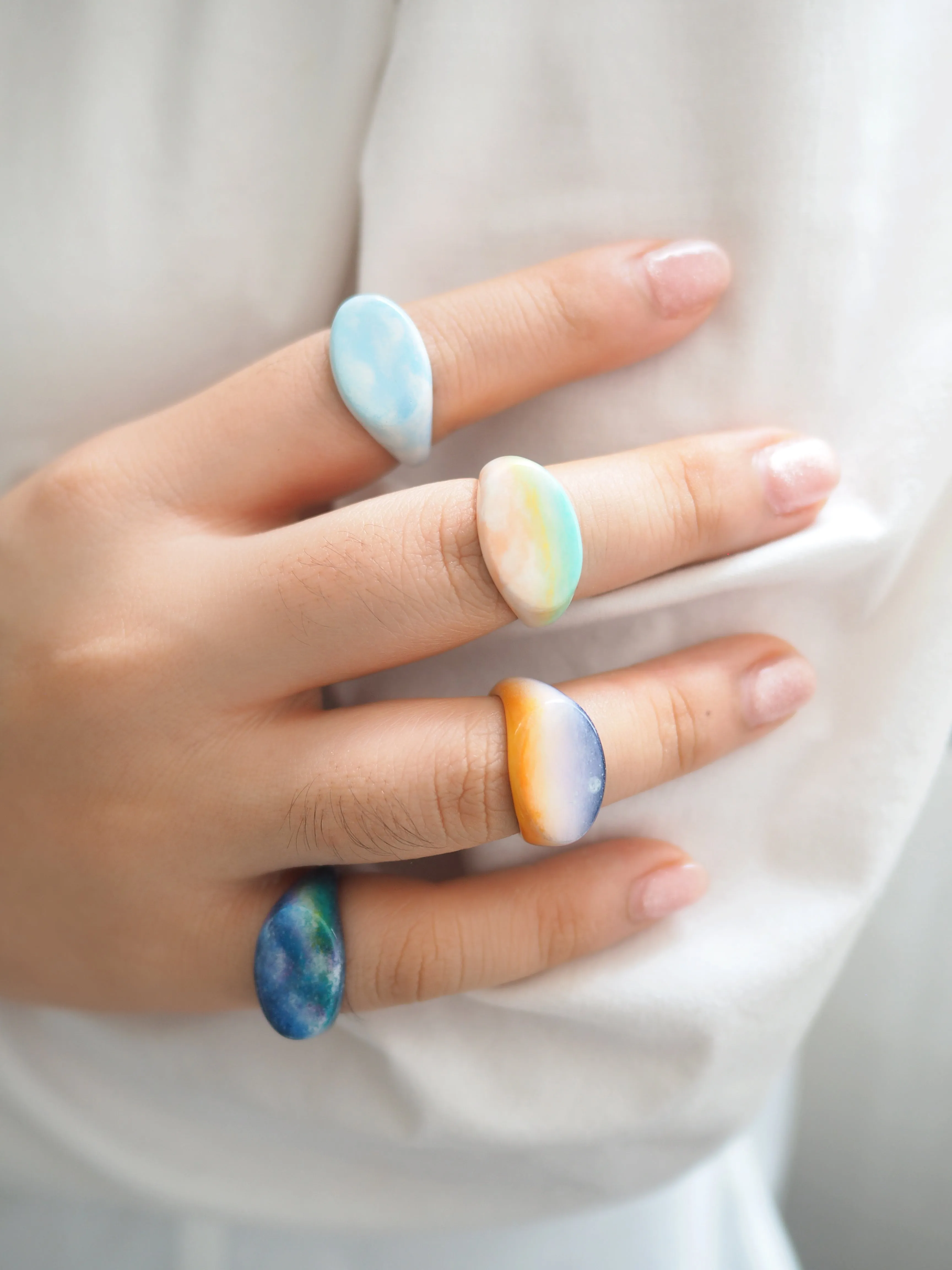 Night Sky Oval Signet Ring | Sky