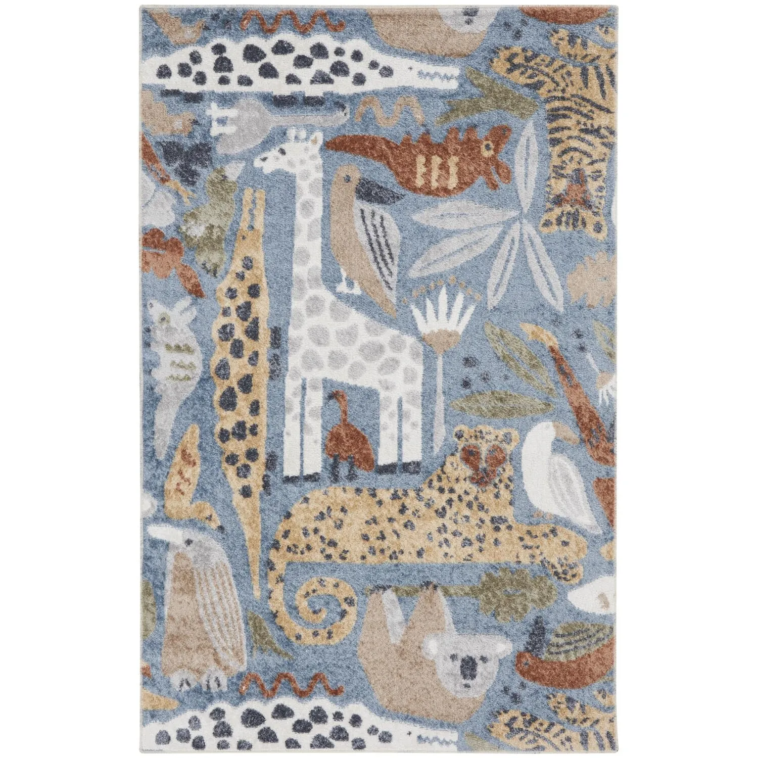 Nourison Astra Machine Washable Animals Kids Area Rug
