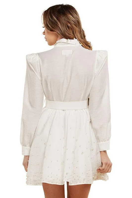 Off White Timeless Tailor Inspired Mini Dress