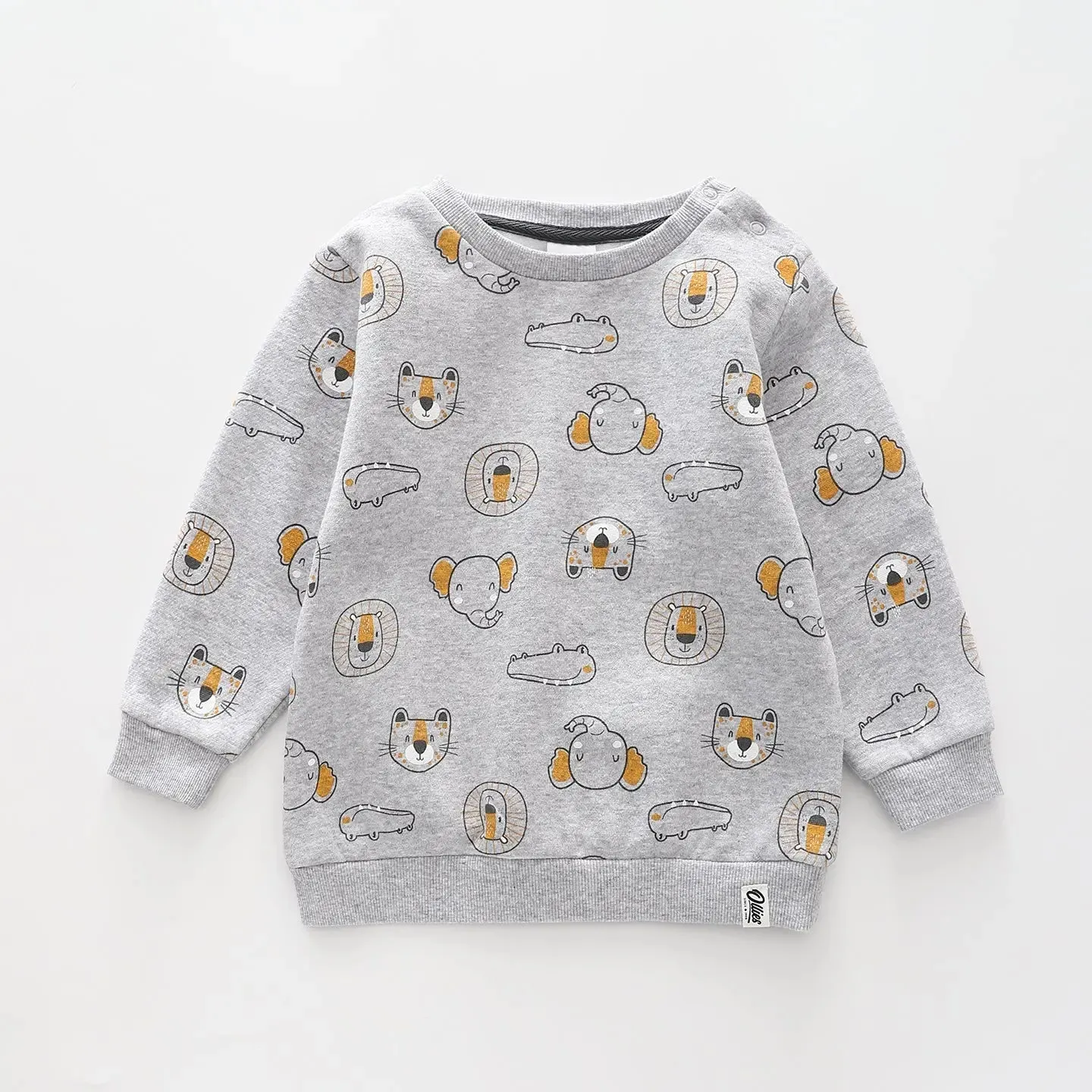 On Safari - Grey, Infant Boys Sweat Top