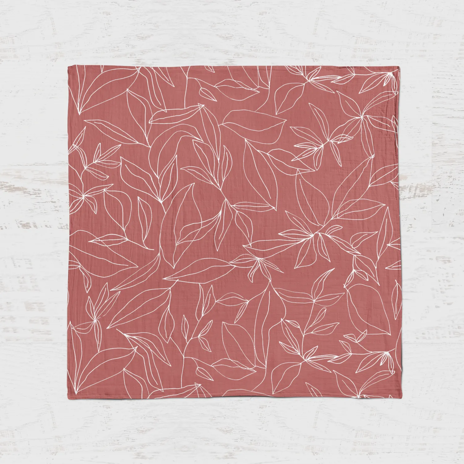 Organic Cotton Muslin Swaddle Blanket - Foliage