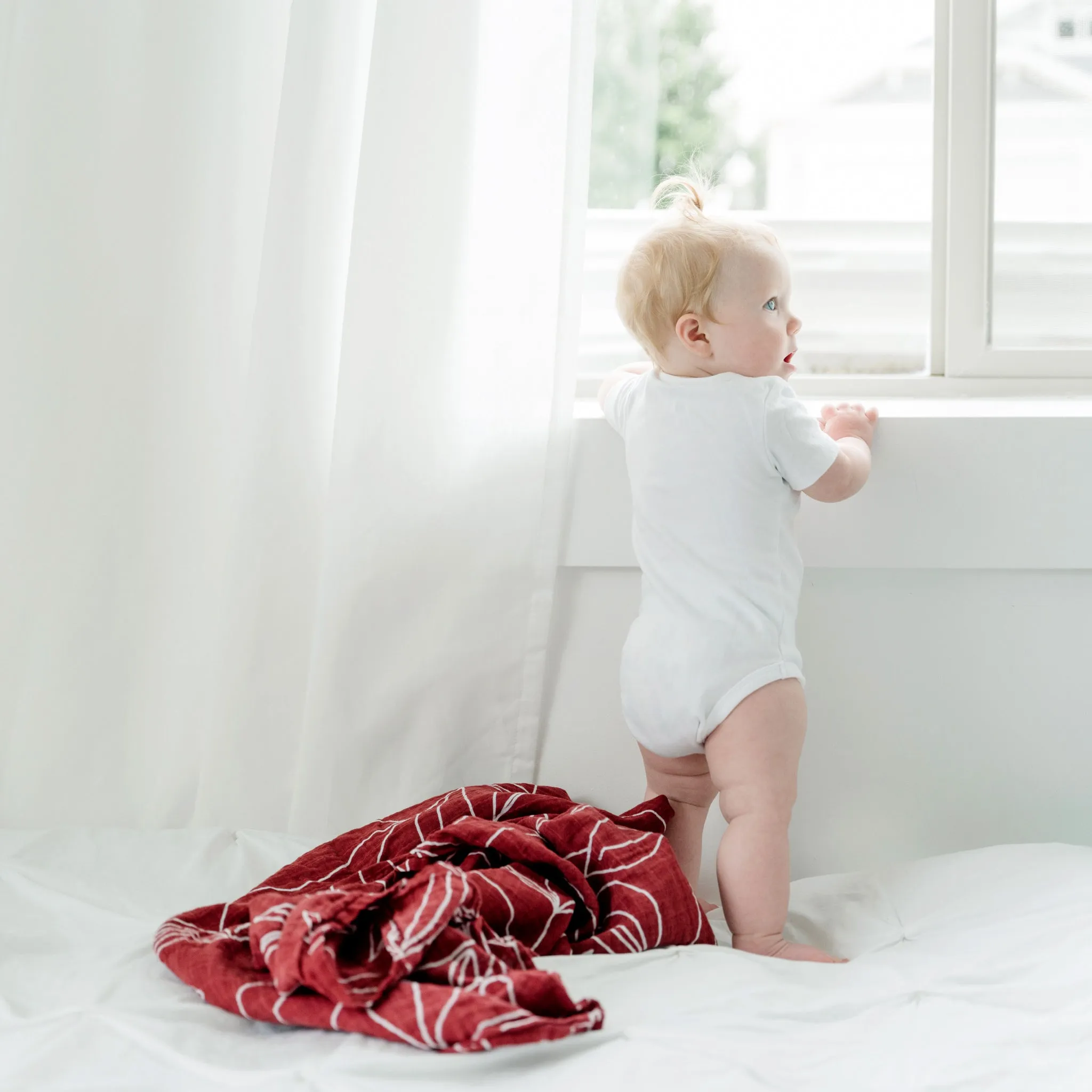 Organic Cotton Muslin Swaddle Blanket - Foliage