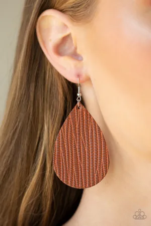 Paparazzi Natural Resource Earrings Brown
