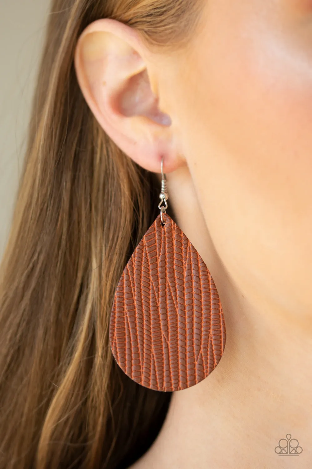 Paparazzi Natural Resource Earrings Brown