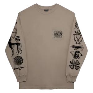 Passport Trinkets Pocket Long-sleeve Tee 'Khaki'