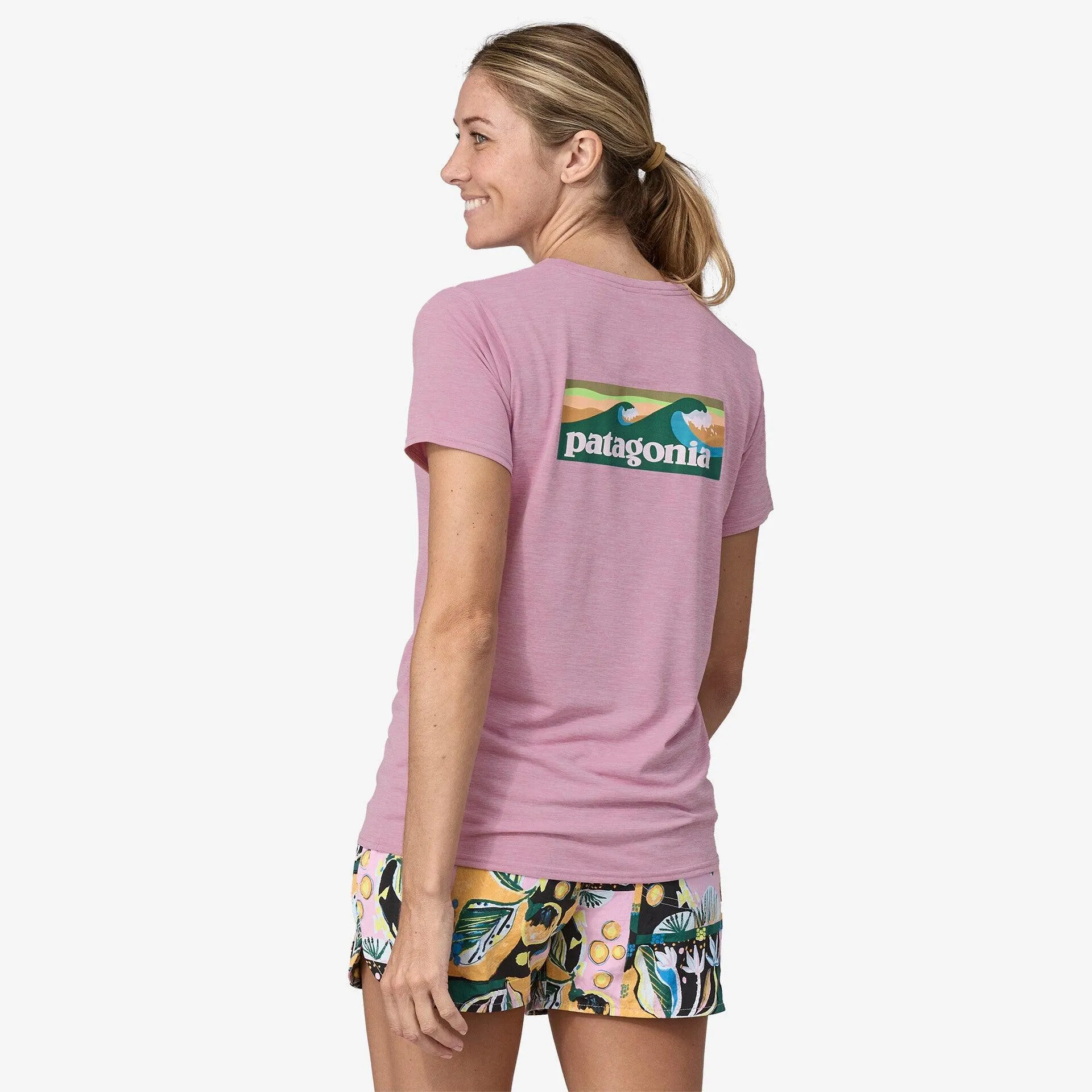 Patagonia Capilene Cool Daily Graphic Shirt - Waters Boardshort Logo: Milkweed Mauve X-Dye