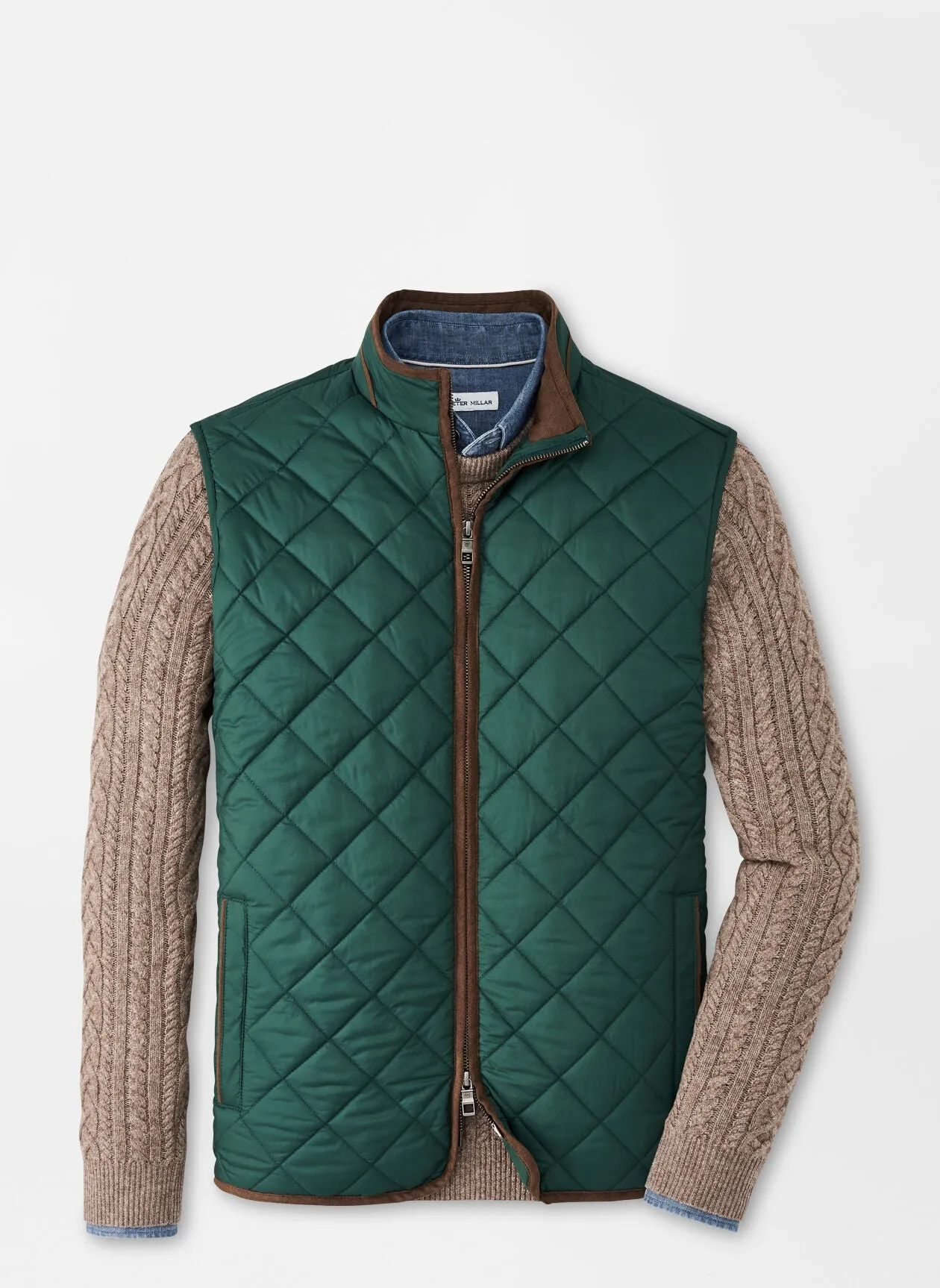 PETER MILLAR ESSEX QUILTED TRAVEL VEST - BALSAM