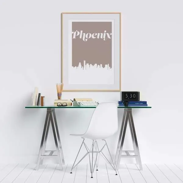 Phoenix, Arizona retro inspired city skyline