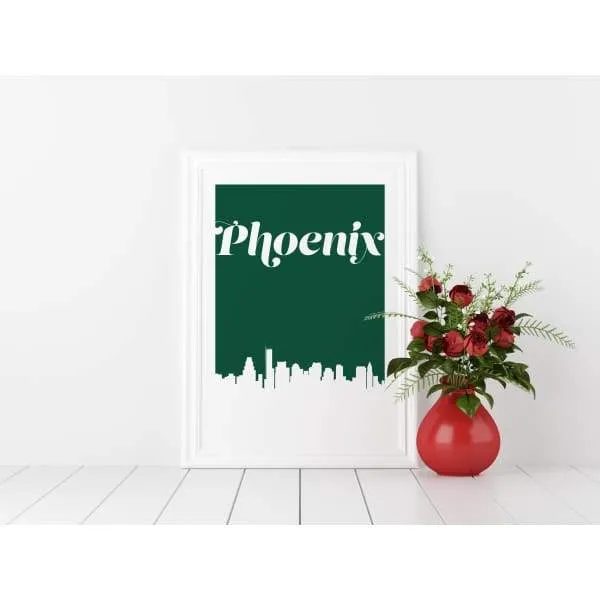 Phoenix, Arizona retro inspired city skyline