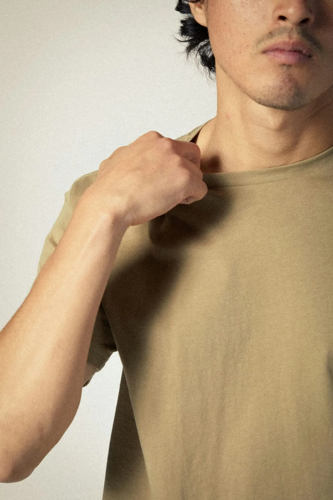 Premium Cotton S/S Tailored T-Shirt - Khaki