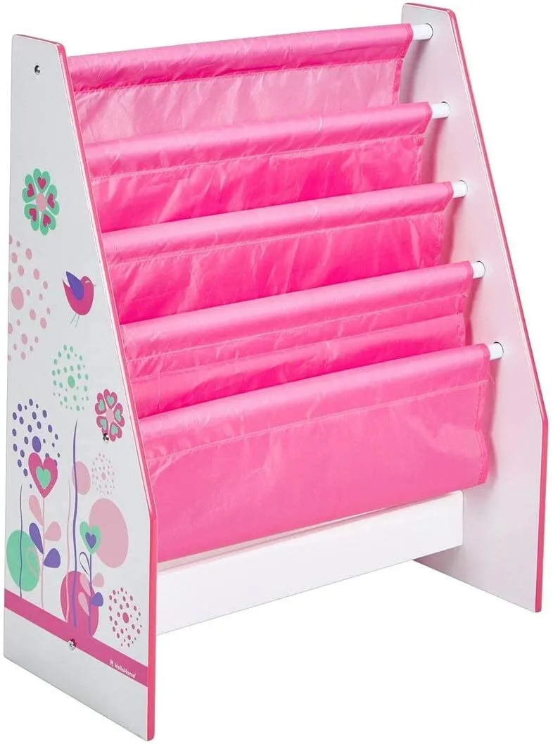 Princess Pink 4 Tier Sling BookCase | Childrens Bookcase | Kids Bookshelf
