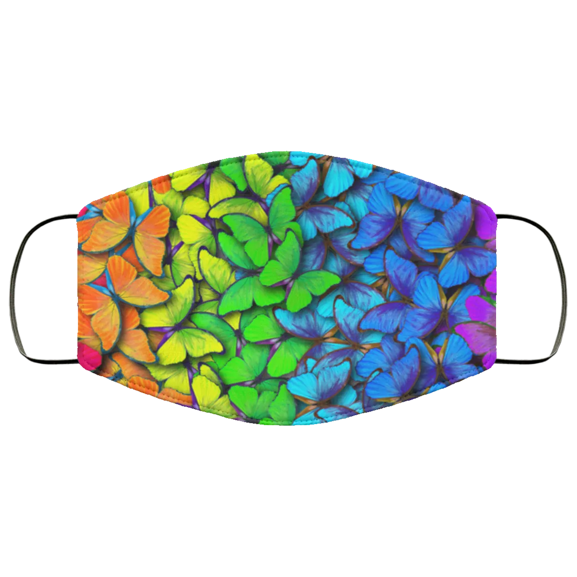 Rainbow Butterflies - Dolly Parton Inspired - Adult Face Mask