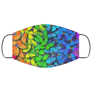 Rainbow Butterflies - Dolly Parton Inspired - Adult Face Mask