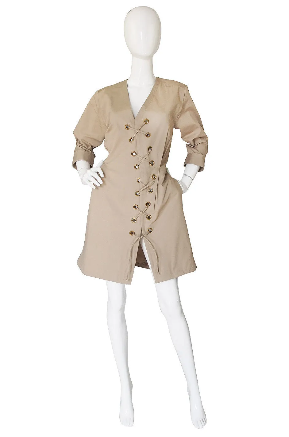 Rare 1980s Yves Saint Laurent Safari Dress