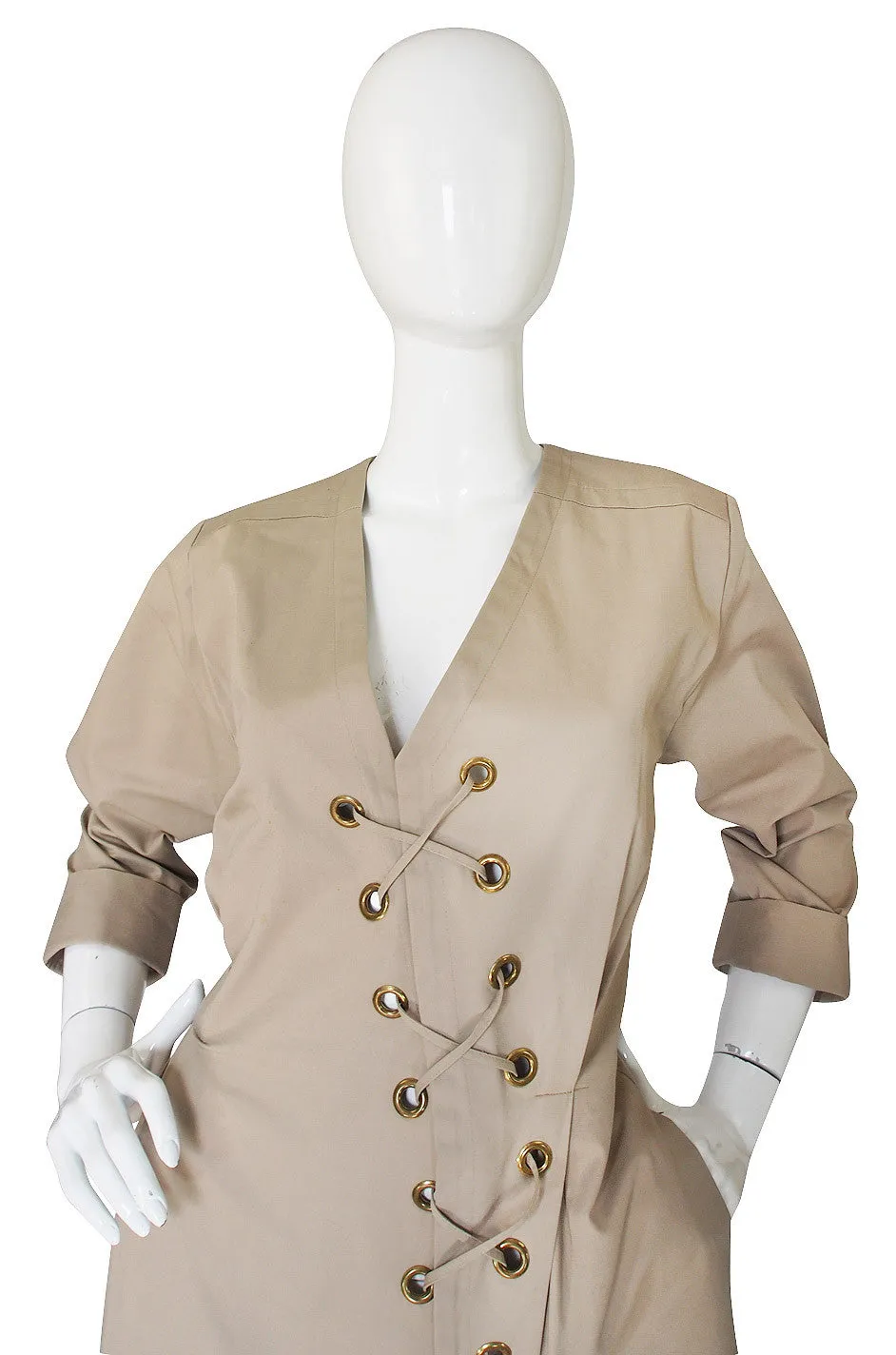 Rare 1980s Yves Saint Laurent Safari Dress