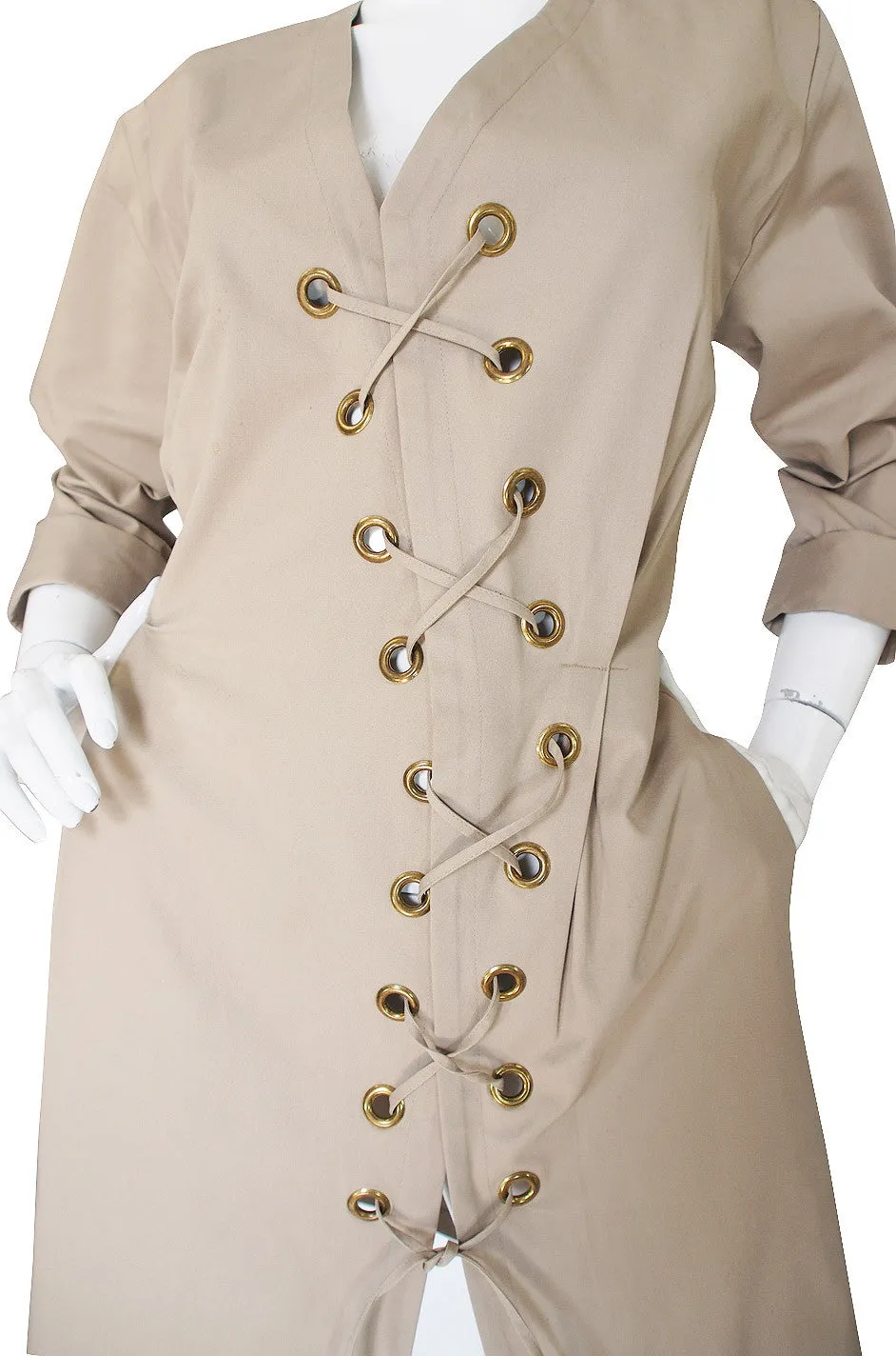 Rare 1980s Yves Saint Laurent Safari Dress