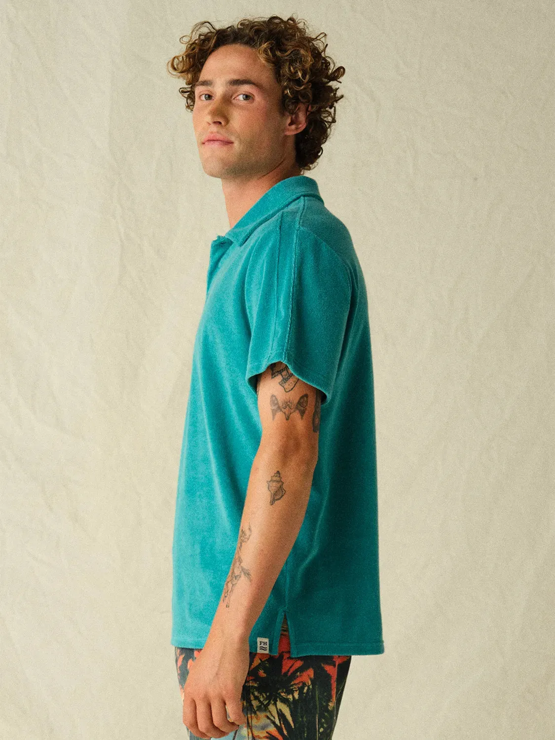 Ravello Terry Polo | Baltic Teal