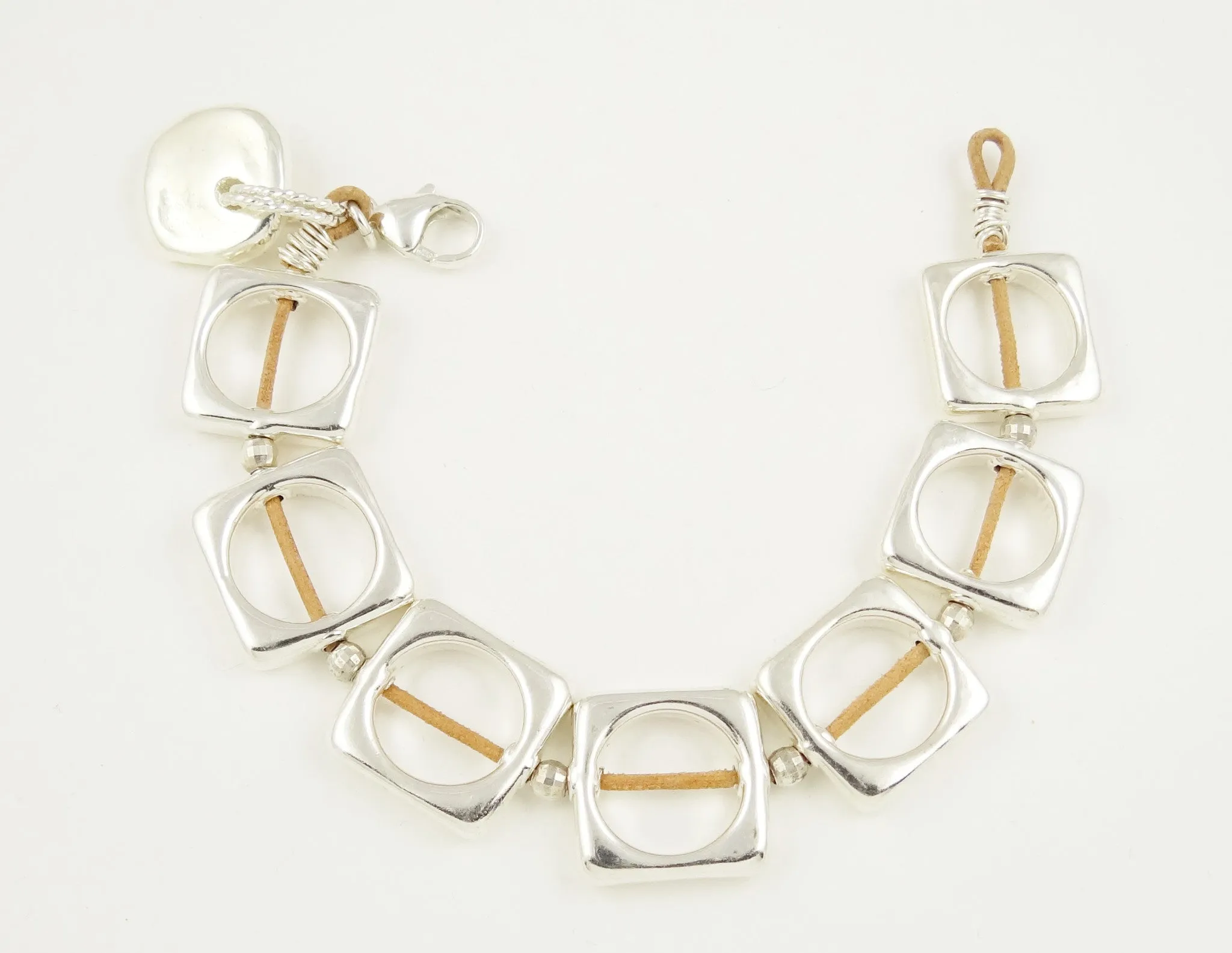 Rawhide Leather & Sterling Silver Bracelet